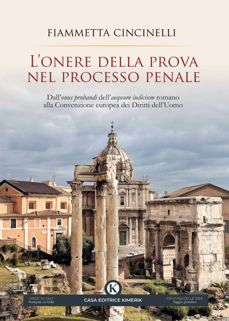 Book Cover: L'onere della prova nel processo penale di Fiammetta Cincinelli - SEGNALAZIONE